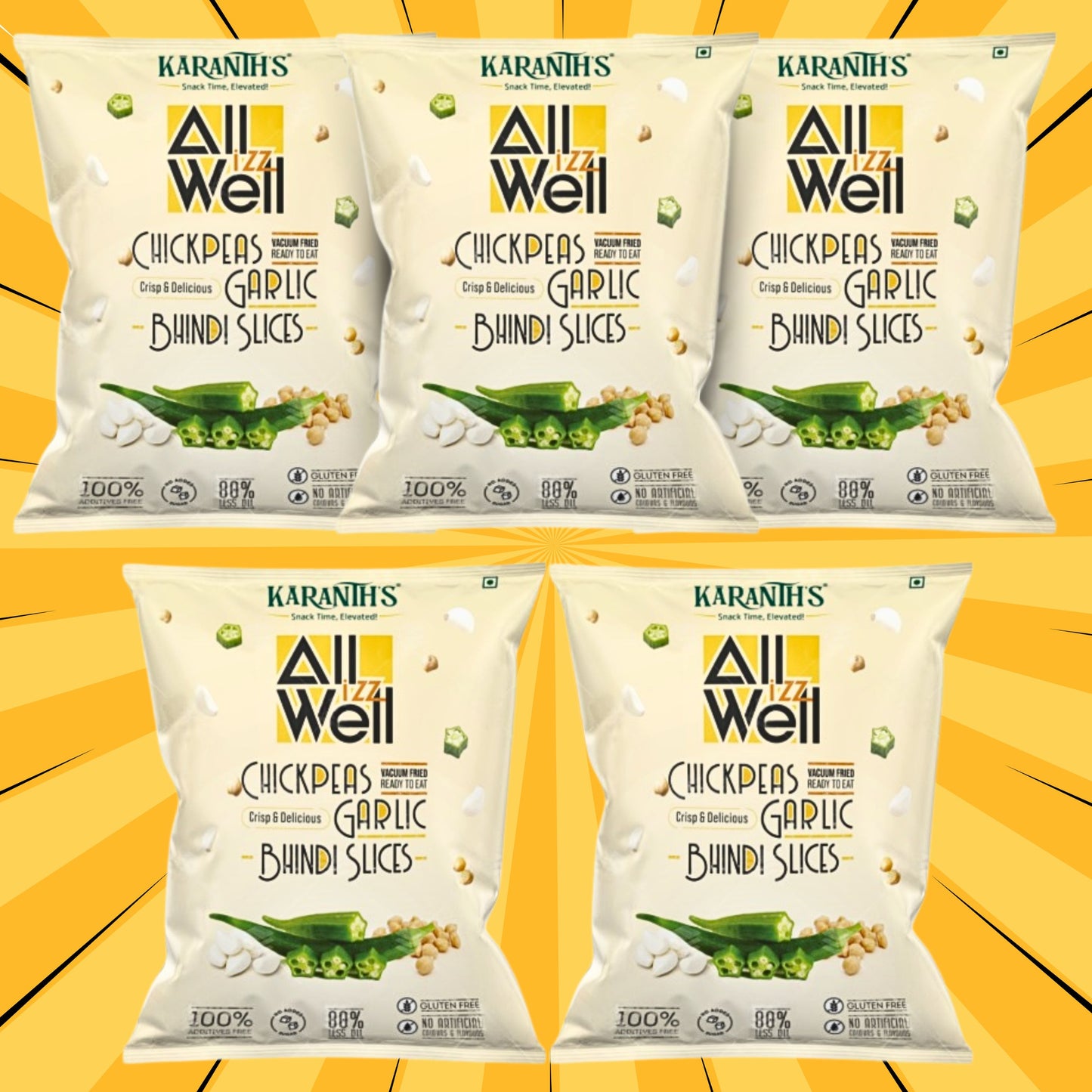 All Izz Well Chickpeas, Garlic, Bhindi Slices - 40 Gms