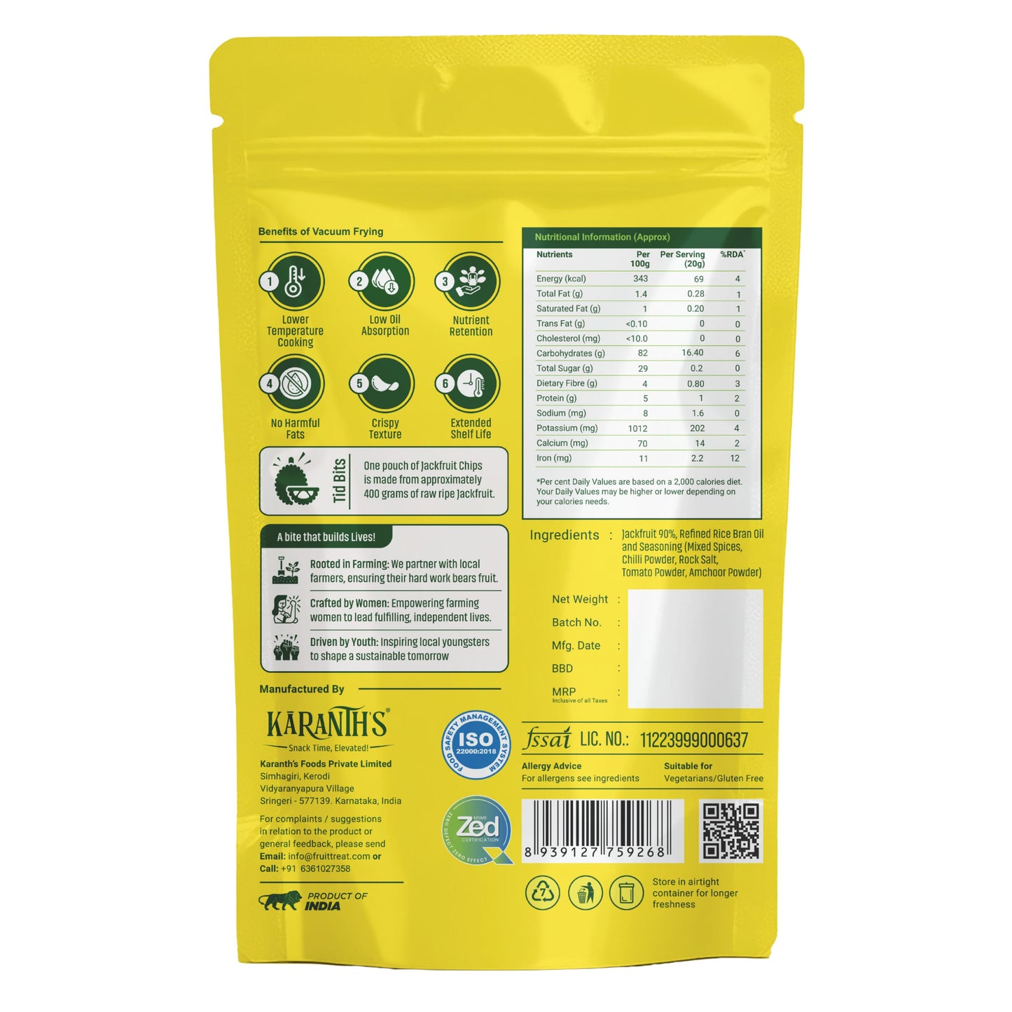 Vacuum Fried Jackfruit Chilli- 50 gms