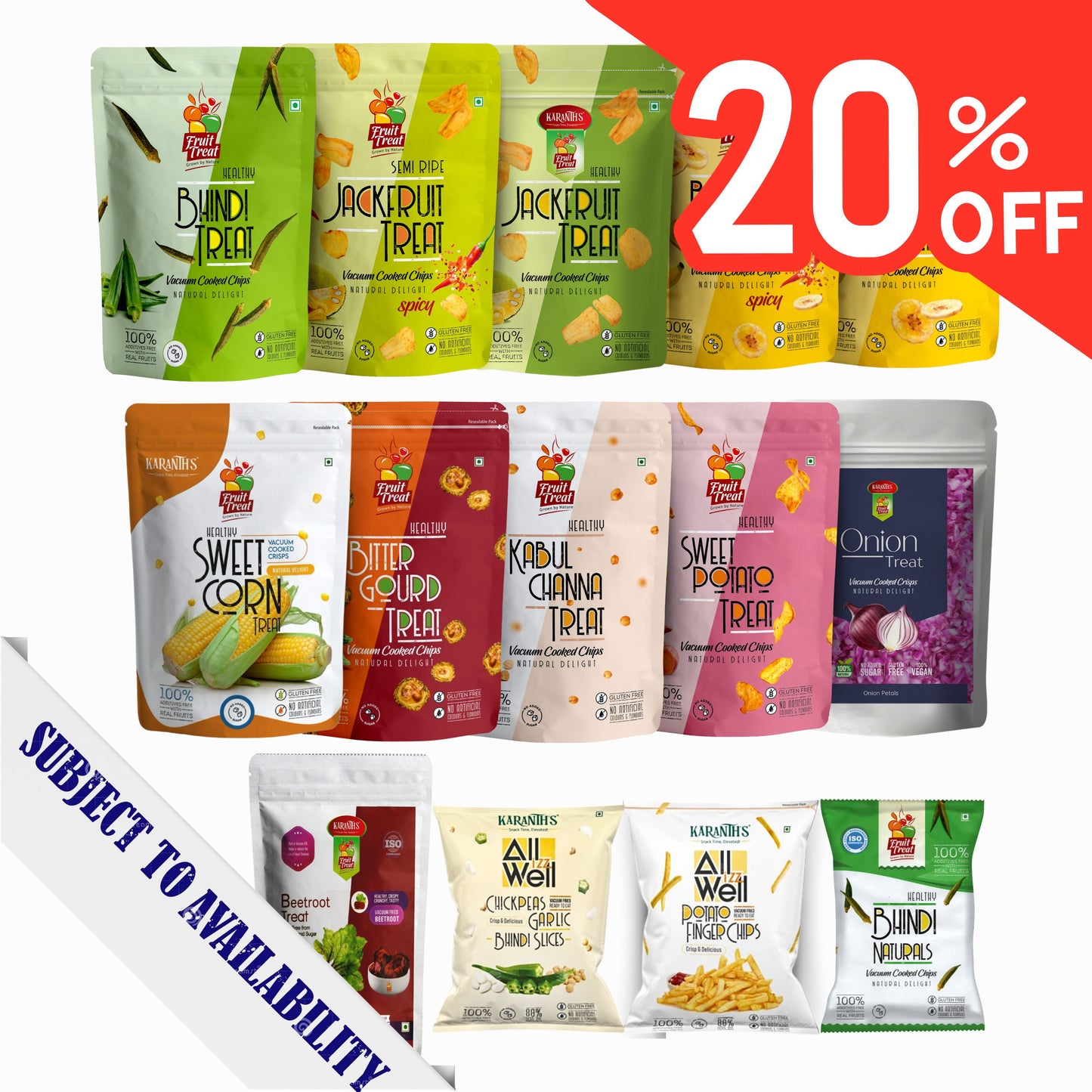 Jumbo Combo : All Fruit Treat Snacks with Pack of 14 - Total 700+ gms (Subject to Availability)