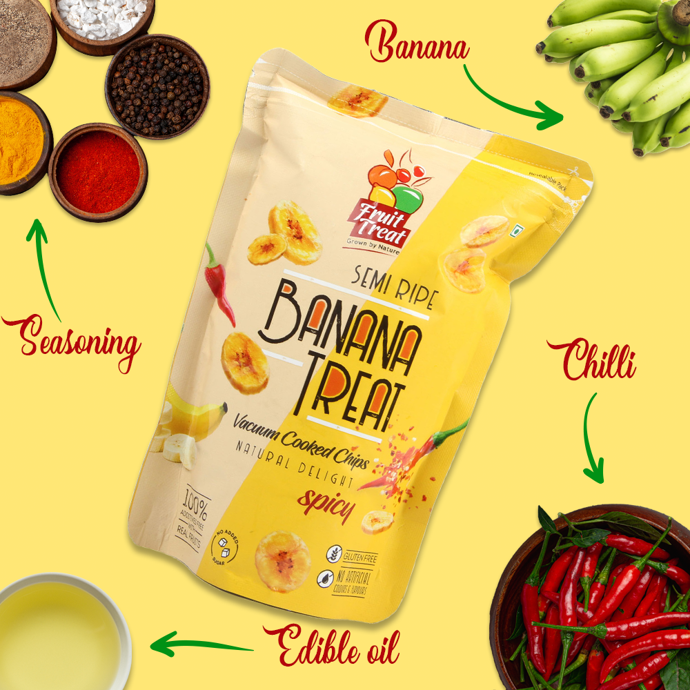 Vacuum Fried Banana Spicy Treat - 50 gms