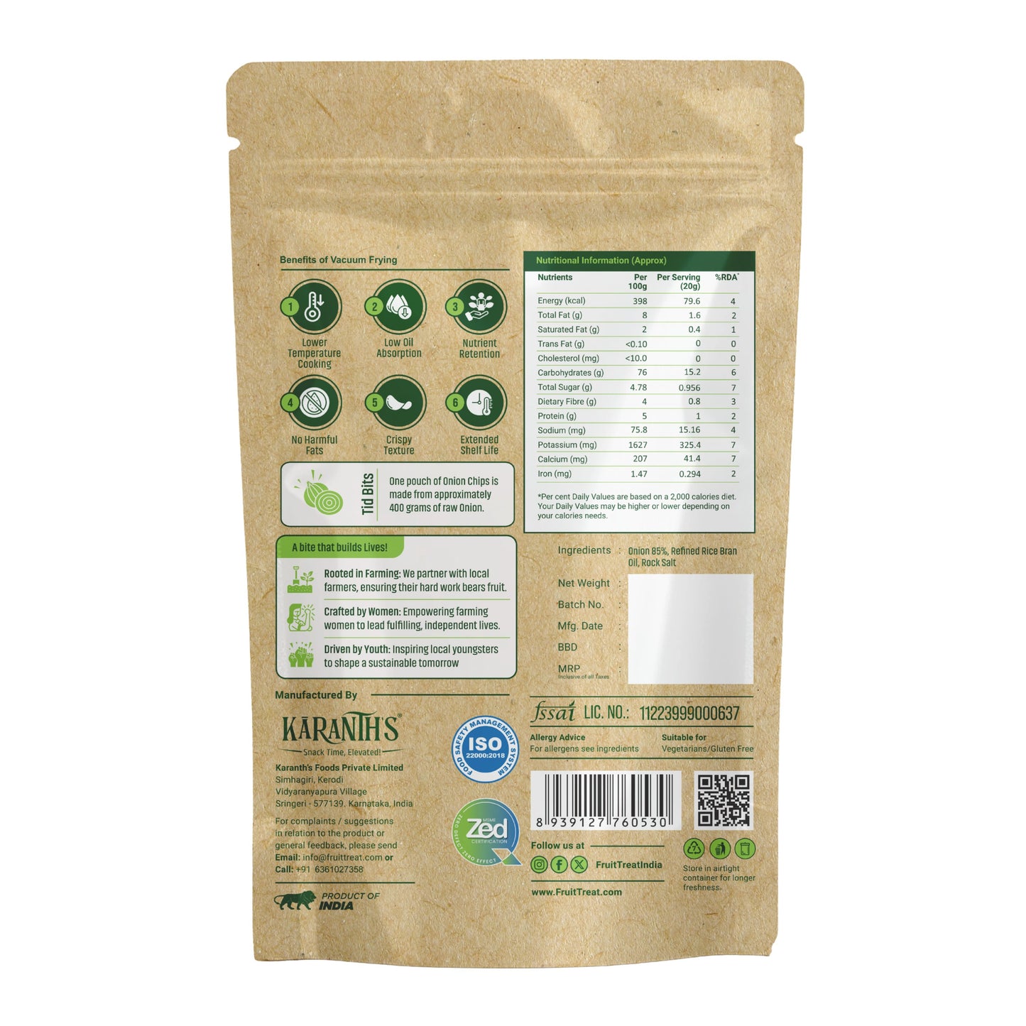 Vacuum Fried Onion Treat - 40 gms