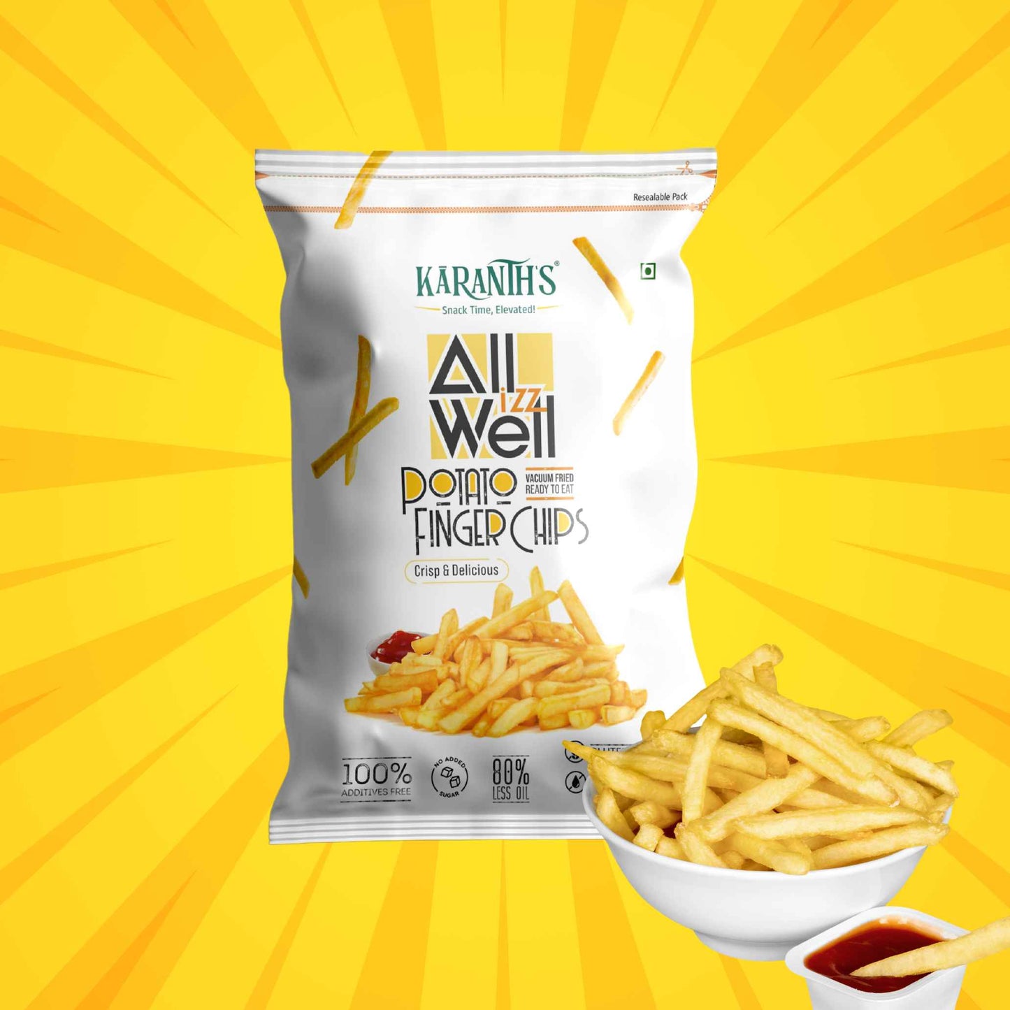 All Izz Well Potato Finger Chips - 35 gms