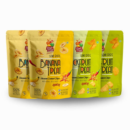 Vacuum Fried Fruits Combo Pack of 4 - Total 220 gms