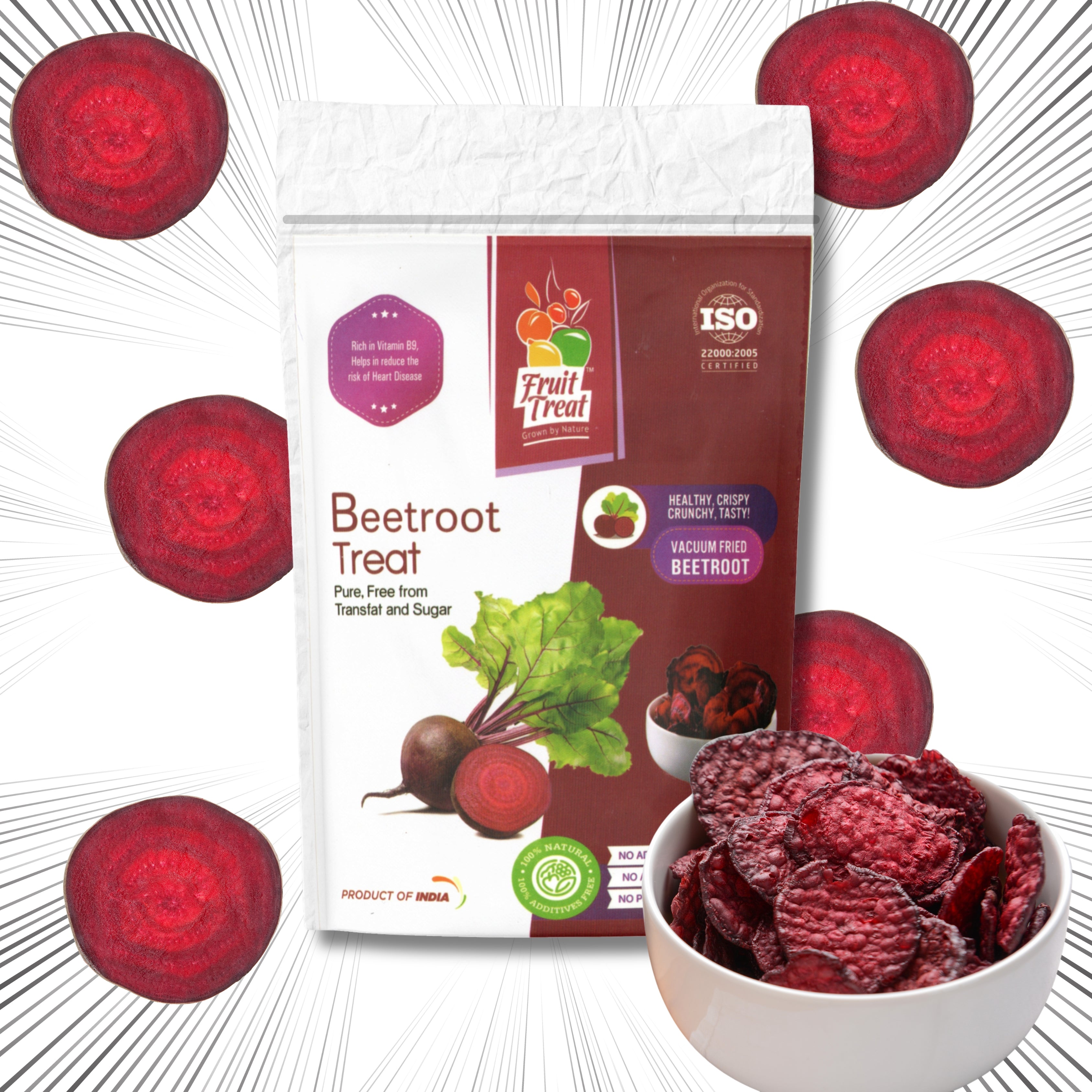 Vacuum Fried Beetroot Treat 40 gms FruitTreat India