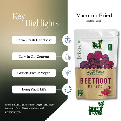 Vacuum Fried Beetroot Crisps - 40 gms
