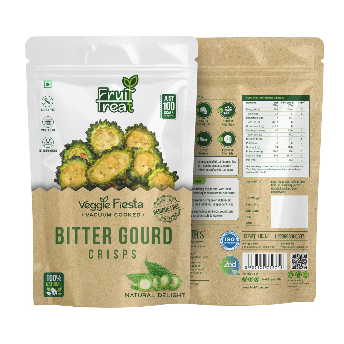 Vacuum Fried Bitter Gourd Crisps - 40 gms