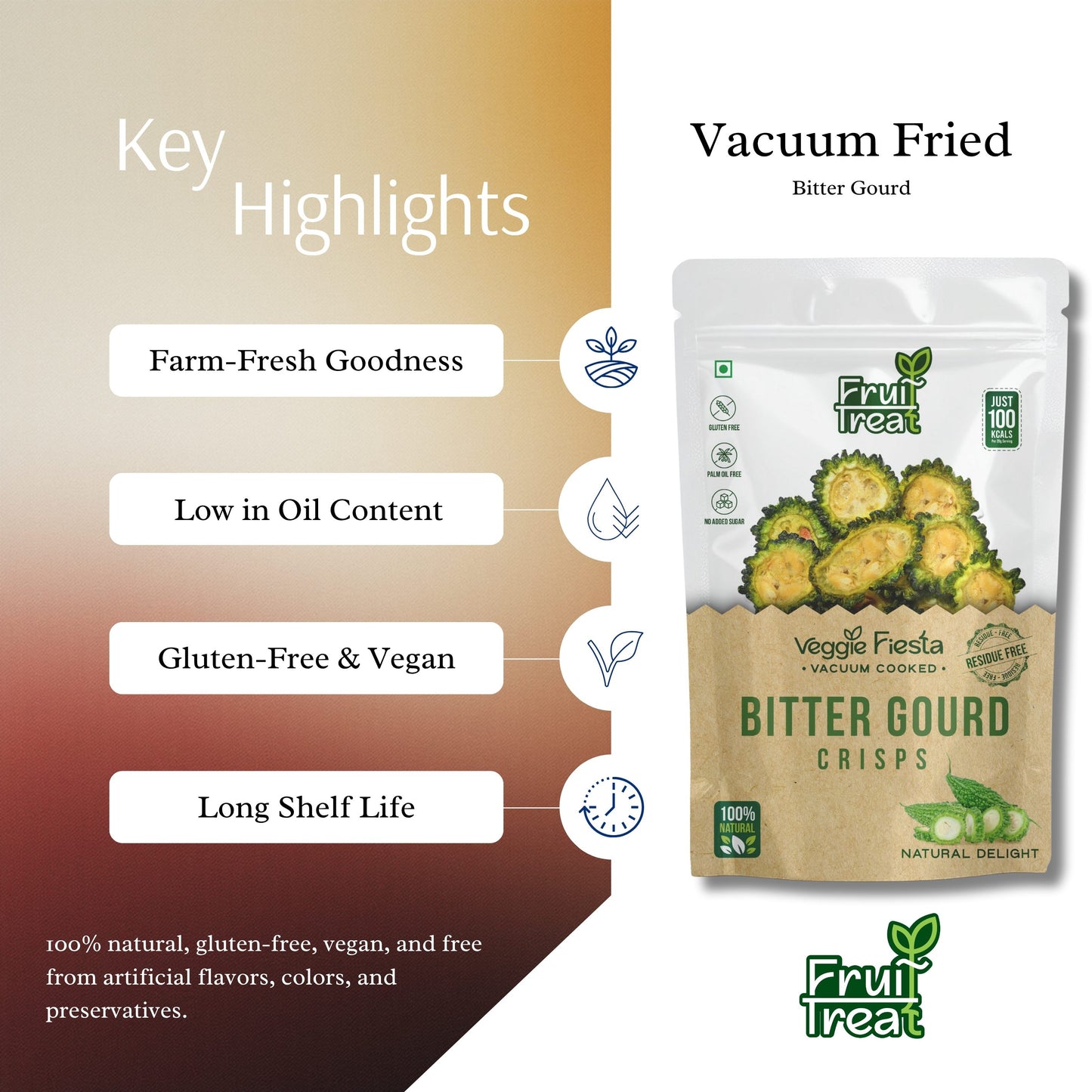 Vacuum Fried Bitter Gourd Crisps - 40 gms
