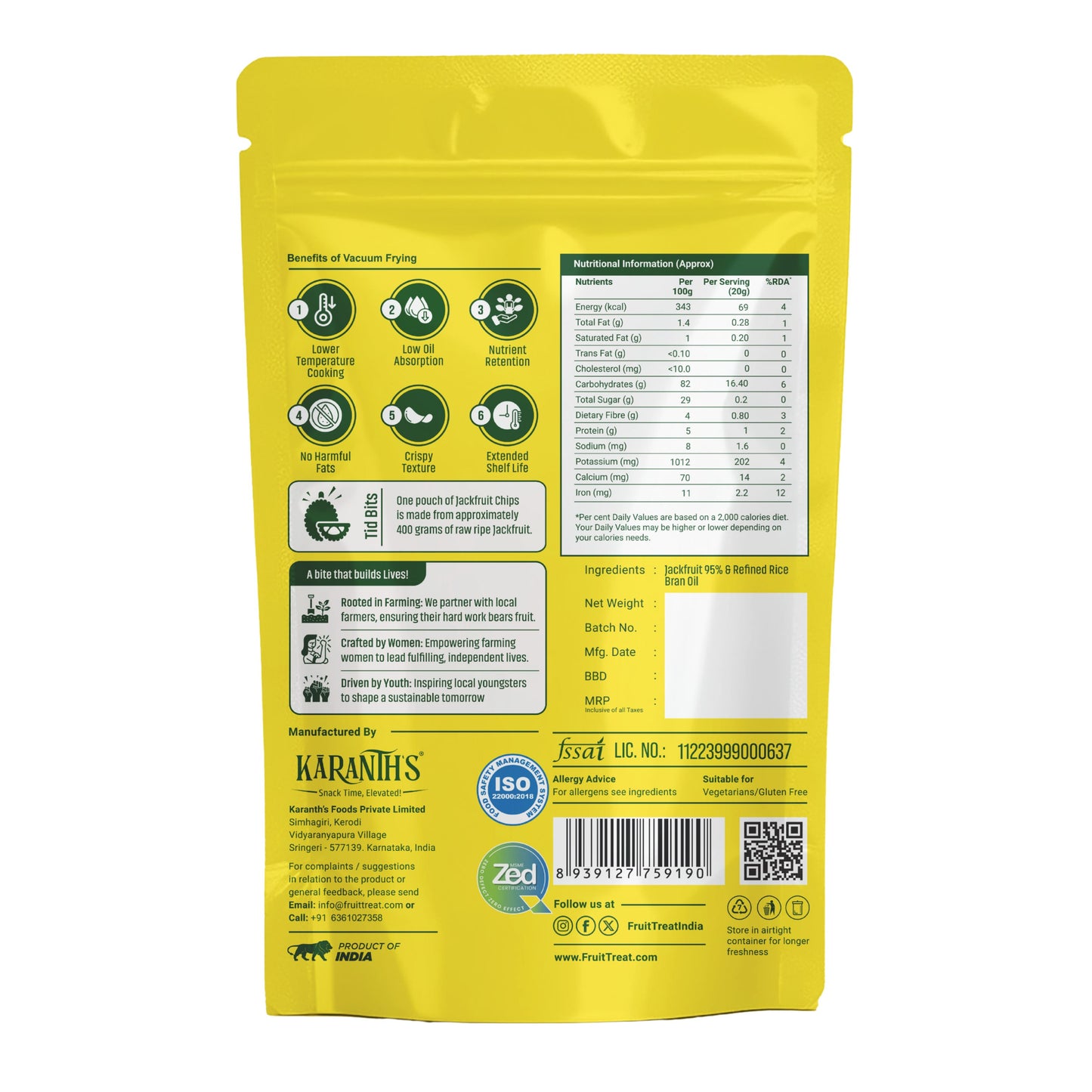 Vacuum Fried Jackfruit - 50 gms