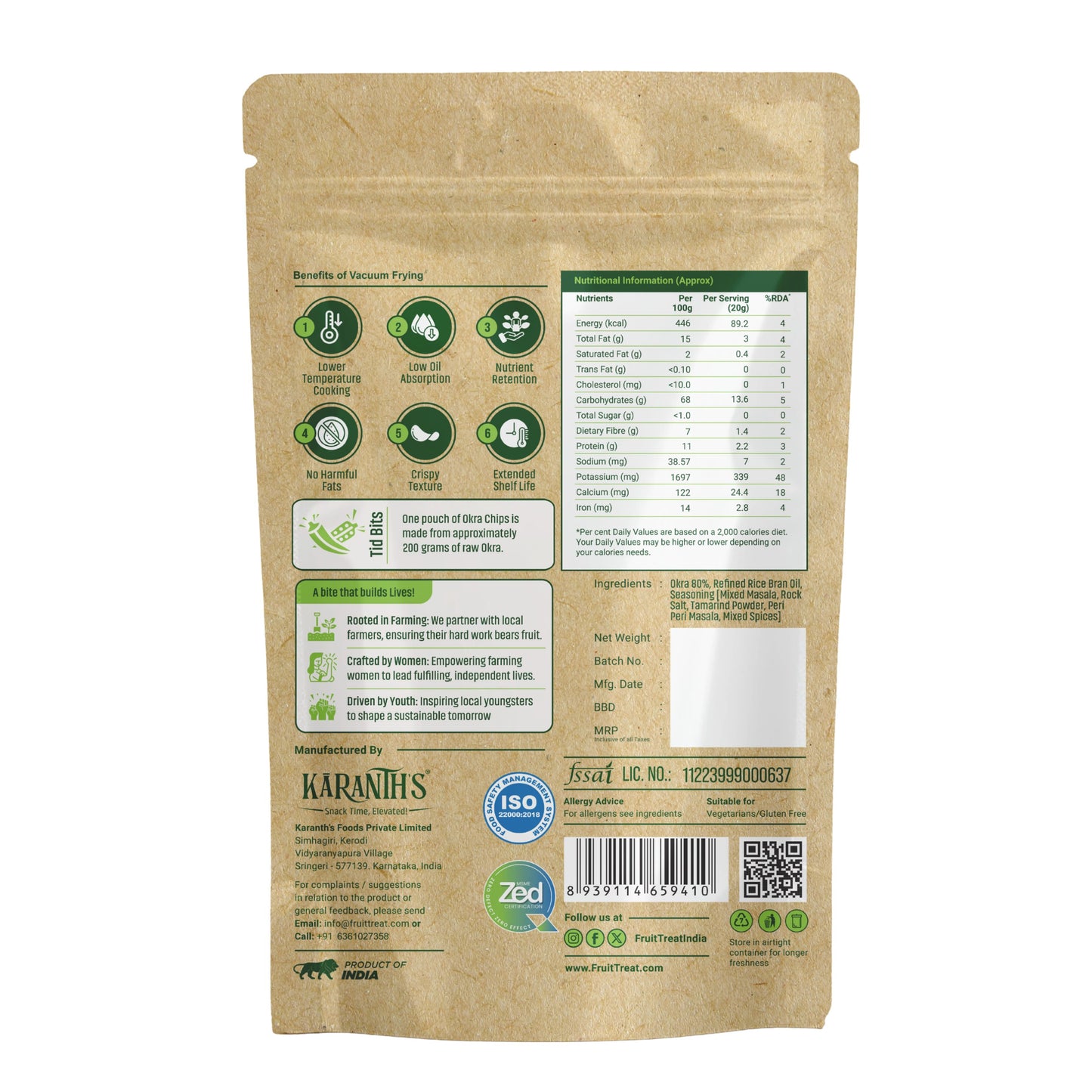 Mini Pack Bhindi Crisps- 20 gms