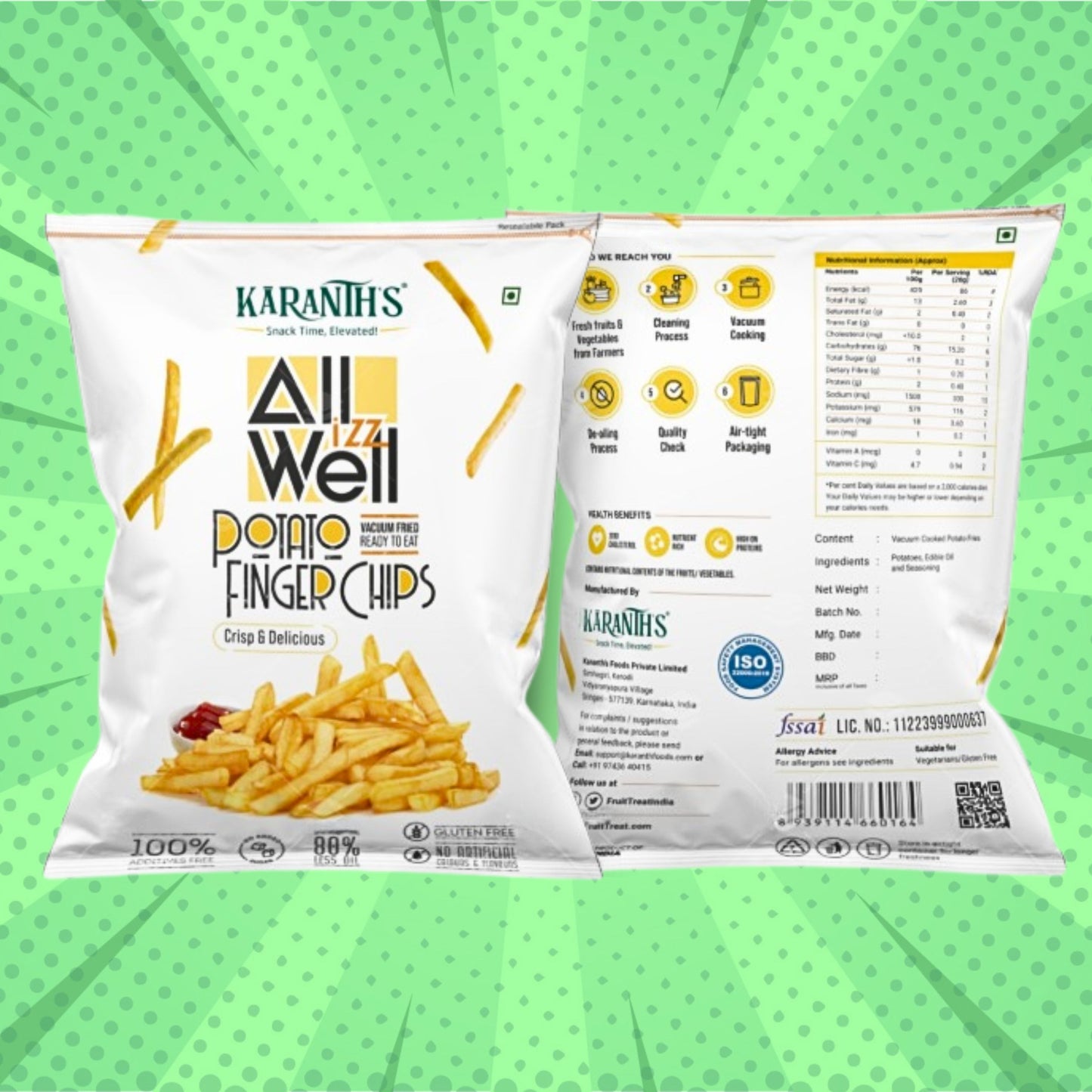 All Izz Well Potato Finger Chips - 35 gms