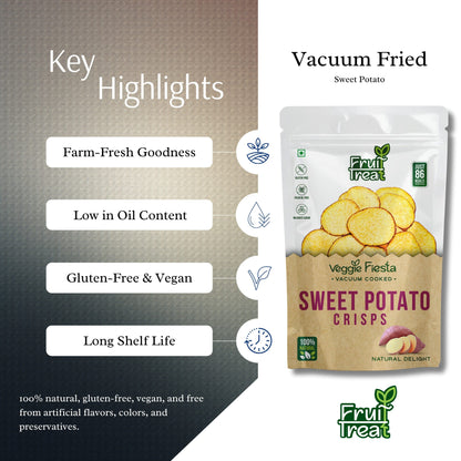 Vacuum Fried Sweet Potato Crisps - 60 gms
