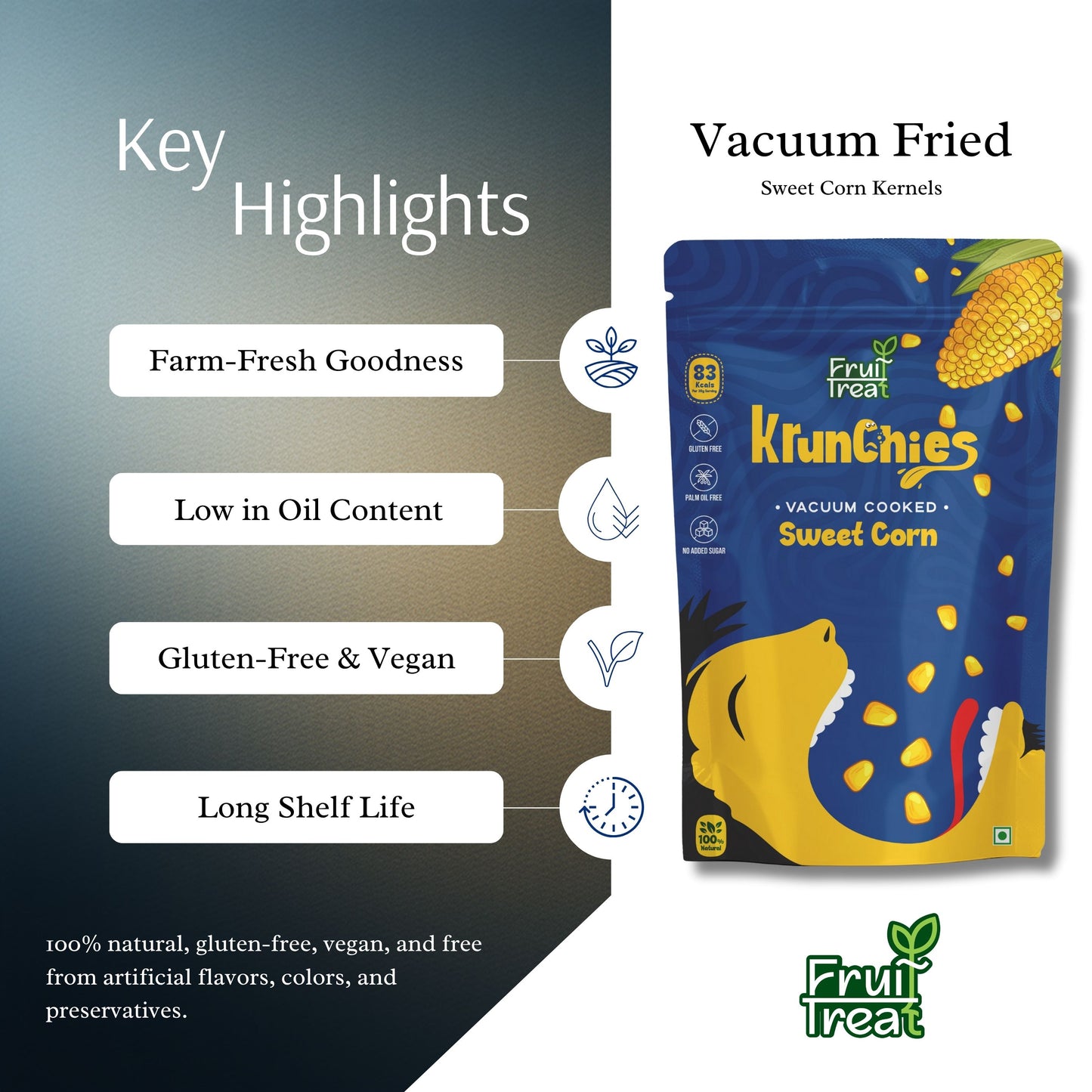 Vacuum Fried Sweet Corn - 40 gms