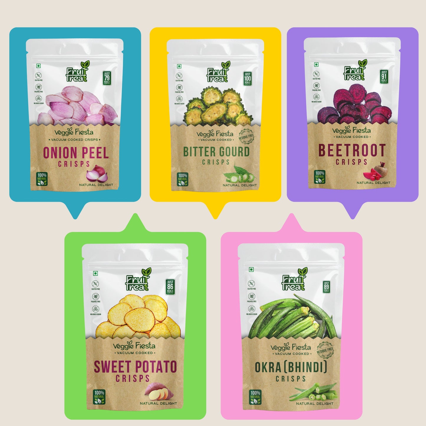 Veggies Combo Pack of 5 - Total 220 gms