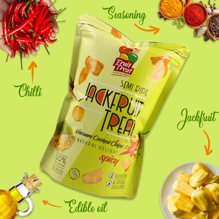 FruitTreat India Buy Spicy Jackfruit Chips Online